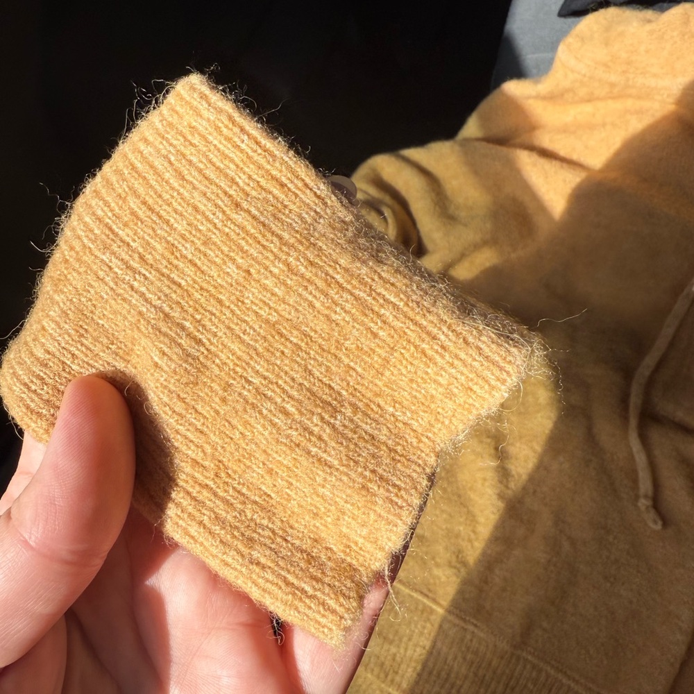 Womens Mustard Button-Henley Knit Sweater - Picture 8 of 10